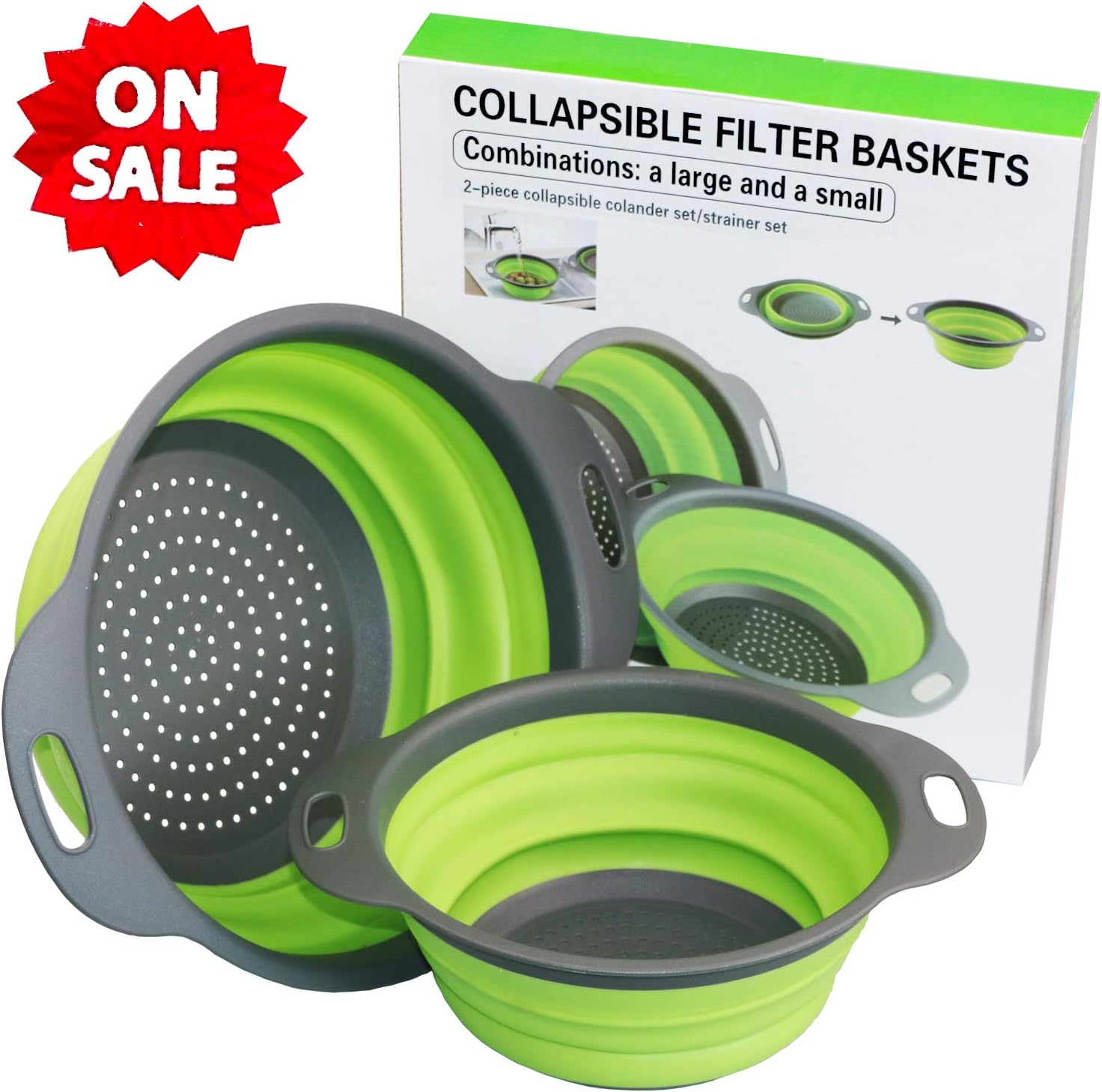 Colanders & Food Strainers Innovative Collapsible Silicone Colander