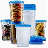 Tafura 10 Pack Leakproof Freezer Containers for Food with Twist Top Lids - 32 Oz BPA Free Reusable Plastic Soup Containers with Screw On Lids - Ideal for Meal Prep, Leftovers & Pantry Organization