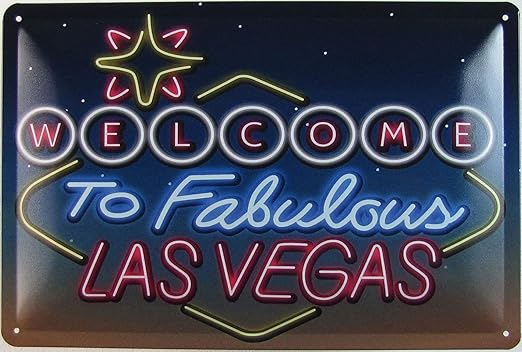 Blechschild 20x30cm Gewolbt Welcome To Fabulous Las Vegas Neon Deko Geschenk Schild Amazon De Kuche Haushalt