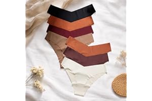 Underwear for Women, 7 Pack Low Rise Seamless No Show Panties Breathable Quick Dry Stretch Briefs for Yoga & Everyday Wear