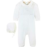 Carriage Boutique Baby Boys Formal Classic - Baptism Outfit with Bonnet Hat, Cross Detail
