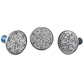 Nordic Ware Snowflake Cookie Stamps (Set of 3), Sturdy Cast Aluminium Cookie Stamp Set, Cookie Press Set Made in the USA, Sturdy and Durable Biscuit Maker Press Set