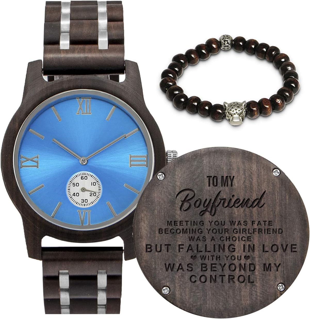 Personalized Wooden Watch, Engraved Mens Wood Watch, Father Day Anniversary Christmas Gifts for Son Dad Husband