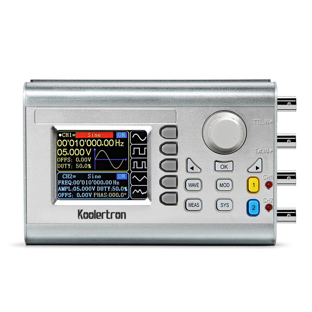 Koolertron 15MHz High Precision DDS Signal Generator Counter,Upgraded Dual-Channel Arbitrary Waveform Function Generator Frequency Meter 266MSa/s (15MHz)