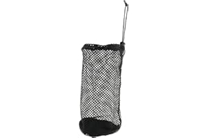 MEETOOT Black Nylon Mesh Golf Pouch - Carries 48-56 Golf Balls - Adjustable Drawstring - Unisex Golfers