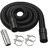 97521 RV Macerator Hose Sewer Kit for Thetford Sani-Con Turbo 400S 500S 600S 700S, 1-1/2inch Camper Sewage Pump Hose/Waste Water Hose with Connect Fitting, 4 Tightening Hoops, Black