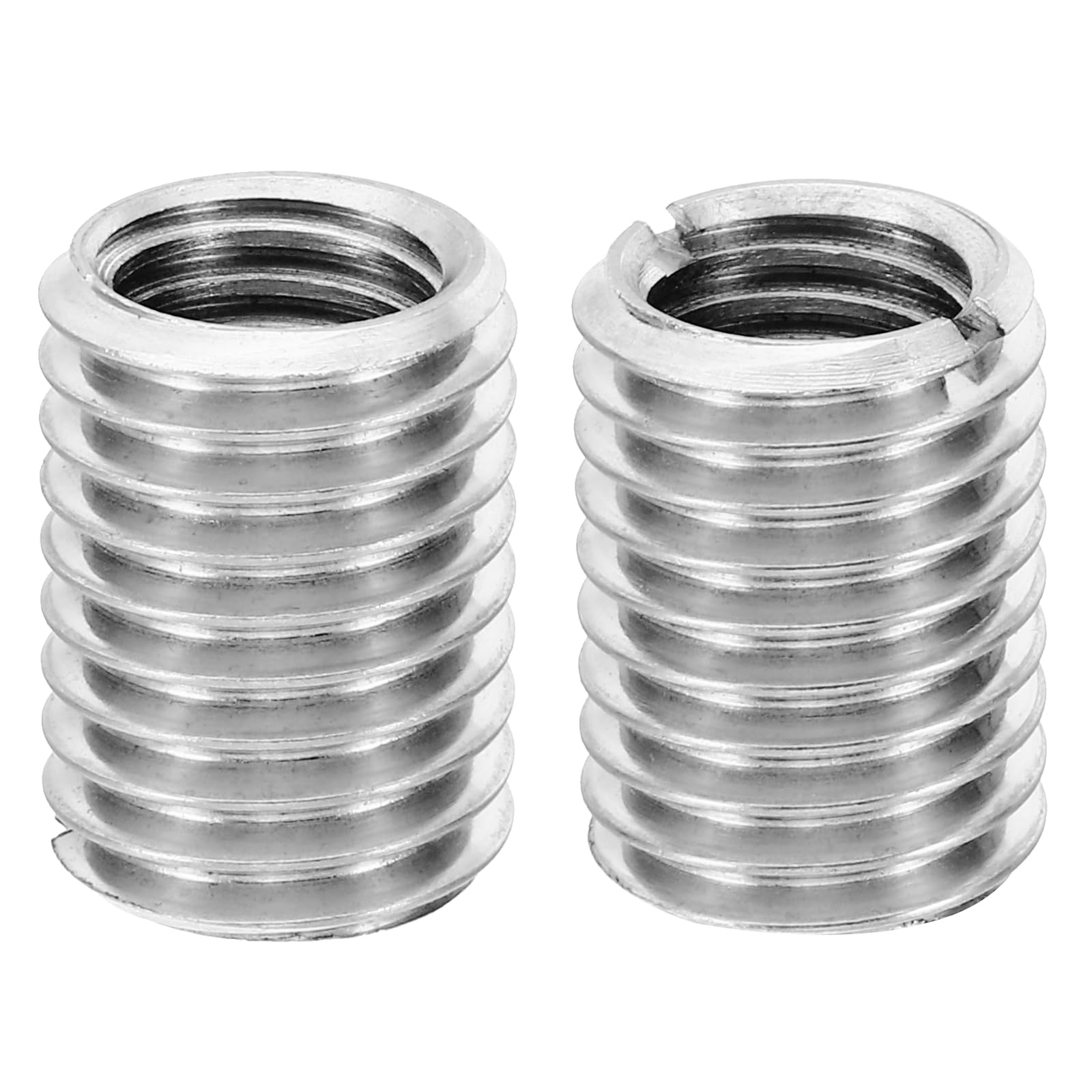 PATIKIL Thread Adapters Sleeve Reducing Nut, 2 Pcs M18xM14x25mm Male to Female Repair Insert Nut Screw Reducer Conversion Stainless Steel Fastener, Silver Tone