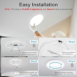 VOLISUN 12 inch 5 CCT LED Flush Mount Ceiling