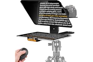 LENSGO 12.9'' Aluminum Teleprompter for iPad Tablet DSLR Cameras with Remote Control, App Compatible with iOS/Android,Professional Prompter for News/Broadcasting,Online Teaching,Live Streaming(TC12)