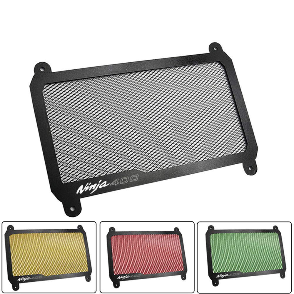Motorcycle Modified Stainless Steel Water Tank Protection Net Radiator Cover Shrouds for Kawasaki Ninja 400 (BLACK)