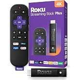 Roku Streaming Stick Plus with Voice Remote - 4K &amp; HDR10+ | 4K &amp; HDR Streaming Device for TV with Roku Voice Remote - Free &amp; Live Local News, Sports