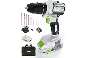 Cordless Drill, ETOOLAB Power Brushless Drill Set 45 Pieces, 531lbf.in Professional 3-in-1 20V Impact Drill Driver with 2.0Ah Battery