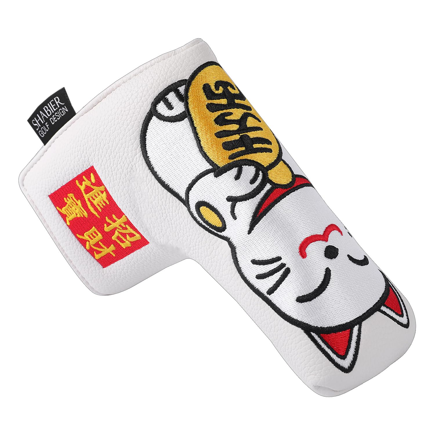 SHABIER Golf Putter Cover Maneki-Neko Lucky Cat Design Headcover for Blade Golf Putter Head Cover