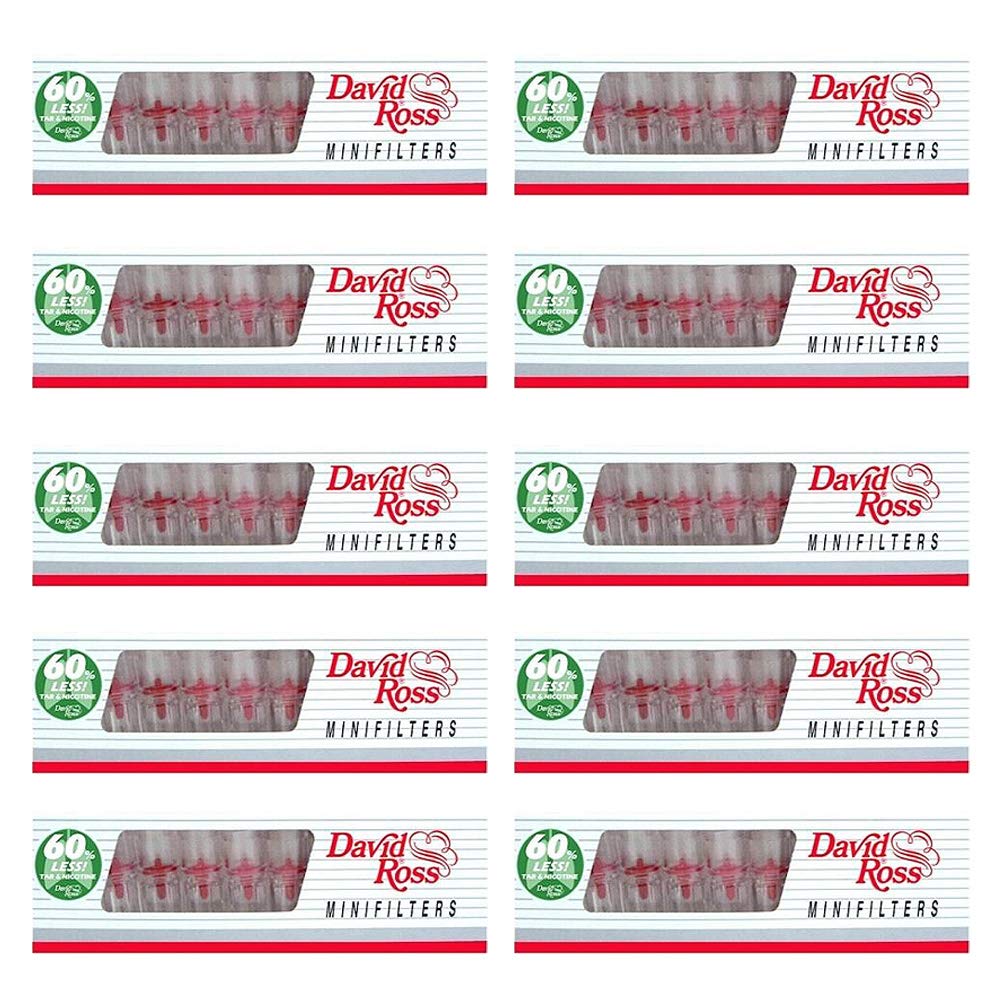 David Ross Minifilters 8mm for regular size cigarettes - 10 Packs of 10 minifilters each