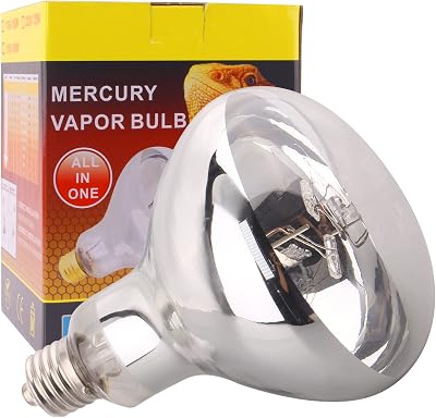 DERNORD 80W Mercury Vapor Bulb UVB UVA Tortoise Bearded Dragon Vivarium E27