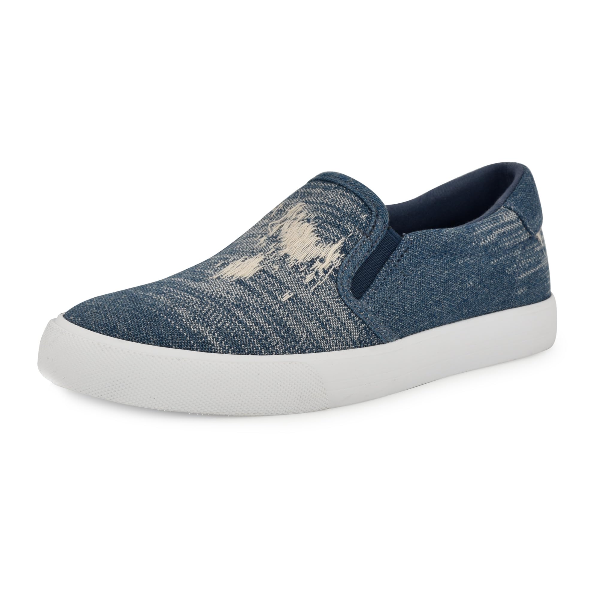 Nine West Women’s Lala Sneaker, Dark Blue Denim 403, 7.5