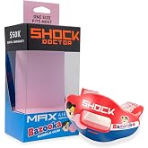 Shock Doctor Max Airflow Lip Guard, Full Mouth Protection Compatible with Braces, Lip Guard, Instant Fit Mouthguard for Football, Hockey, Lacrosse OSFA, Bazooka Joe Bubble Gum