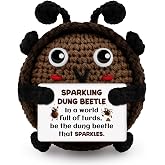 Funny Gag Gifts For Men, Handmade Crochet Dung Beetle, White Elephant Gifts | Funny Birthday Gifts For Friends Coworkers, Office Prank Gift, Novelty Gifts, Emotional Support Crochet Beetle