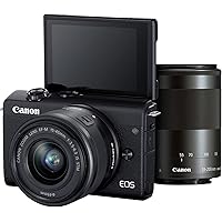 Canon EOS M200, EF-M15-45mm f/3.5-6.3 is STM and EF-M55-200mm f/4.5-6.3 is STM Lens, 24.1 MP, 16 GB Memory Card and Carry case