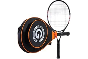 Natini Tennis Racket - Pre-Strung 27.4 Inch Adult Racquet - 4 1/4 in Grip(White)