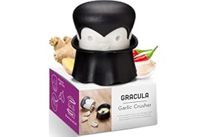 OTOTO Gracula Garlic Press, Garlic Mincer, Garlic Peeler Crusher, Halloween Kitchen - Also for Ginger, Nuts, Chili, Herbs - S