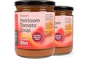 Tomato Bliss Original Tomato Basil Heirloom Tomato Soup, All Natural, Non-GMO, Vegan, Dairy-Free, No Added Sugar, Healthy Tomato Soups, High in Vitamin C and antioxidants (16 oz, 2-Pack)