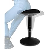 Backerz Standing Desk Stool Chair, Height Adjustable Stool 16-24 inch for Office and Classroom, Swivel seat, Anti-Slip Bottom Ergonomic Wobble Stool with Rocking Motion, Black