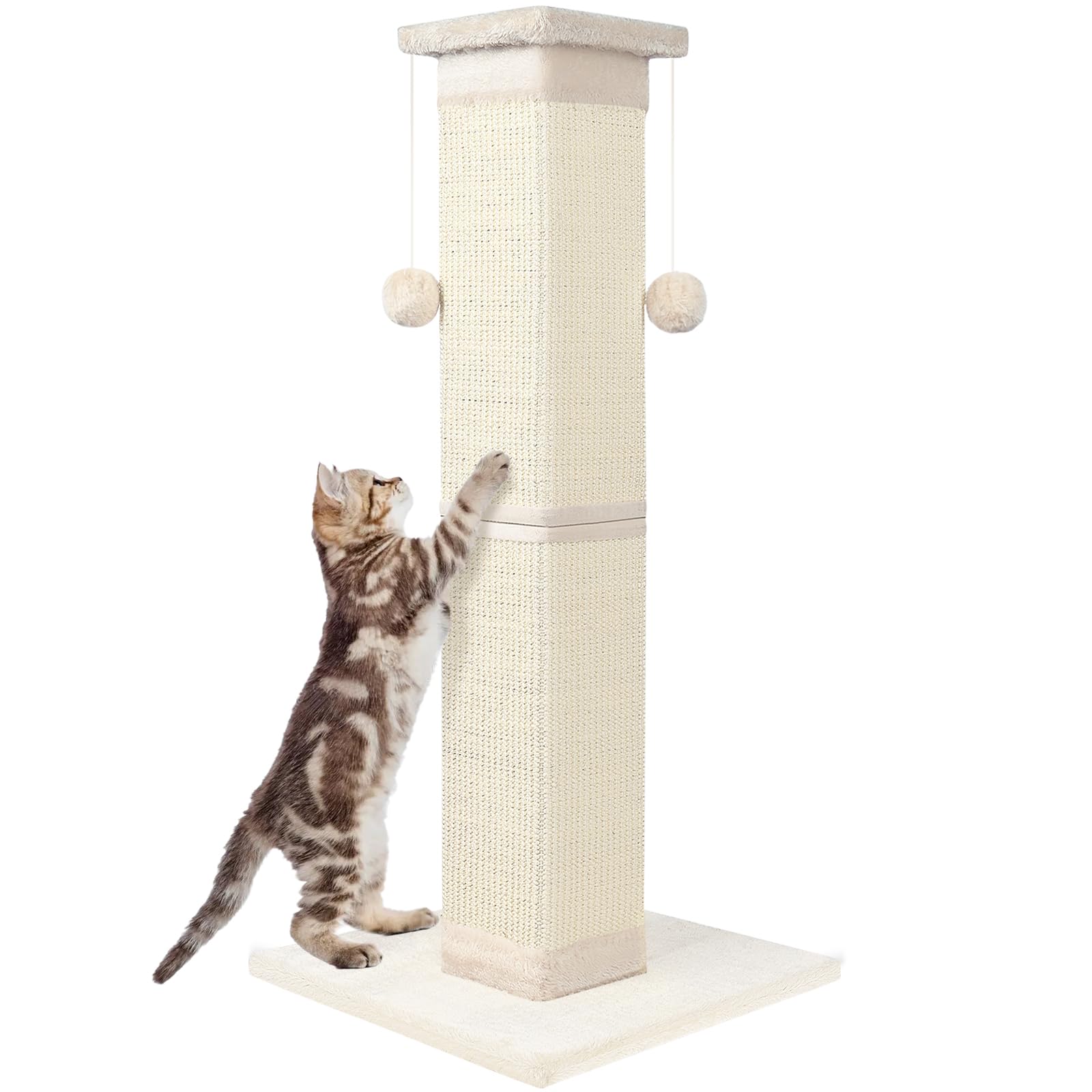 Photo 1 of SOCATER Cat Scratching Post 33 Inch Nature Sisal Cat Scratch Post for Indoor Cats, Large Cat Scratcher Protect Your Furniture, for All Breeds