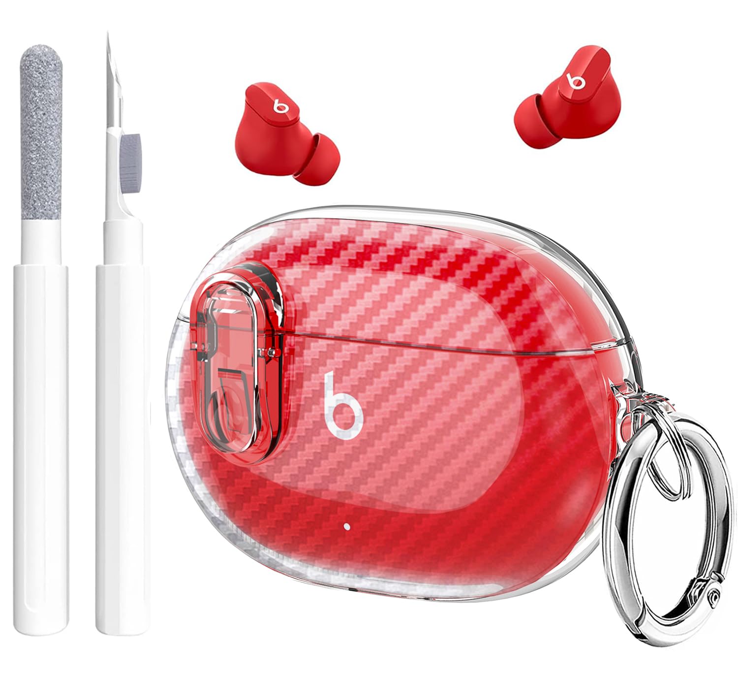 Photo 1 of Beats Studio Buds/Studio Buds Plus Case Cover Clear 2021/2023 Men Lock Clip with Clean Kit, GARTOO Protective Case and Cleaning Pen Compatible with Beat Studio Bud Plus for Women Girls Kids Clear