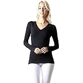Zenana Outfitters Women's Basic V-Neck Long Sleeve Tee