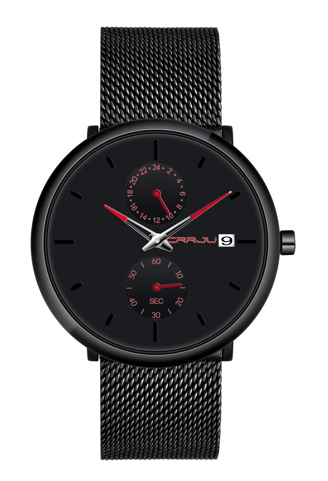 MicLee Men's Wrist Watches, Men's Boy's Quartz Watch, Business Watch, Student Casual Watch, with Calendar, Alloy Watch, Mineral Glass dial Window, Stainless Steel mesh Band