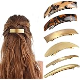 6pcs gold barrettes for women Metal Flat Hair Clips Tortoise Retro French Clips Gold Hair Barrettes Snap Hair Clips for Women Lady