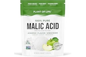 Malic Acid Powder by Plant of Life, Pure, Food Grade, Multi-Use Natural Sour Agent for Food, Drink, Candies, and pH. (2lbs (9