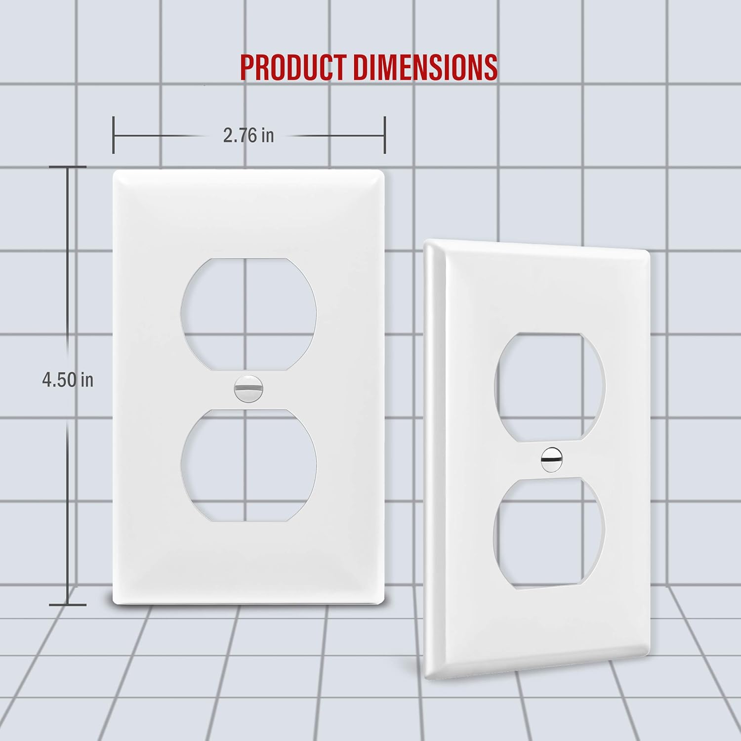 Enerlites Duplex Wall Plates Kit, model 8821-W Home Electrical Outlet Cover, 1-Gang Standard Size, Unbreakable Polycarbonate Material, White - 10 pack: Home Improvement