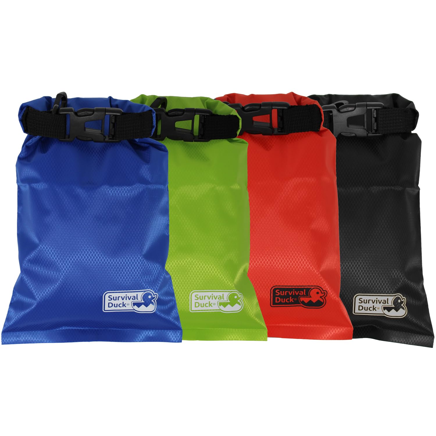 Survival Duck 1L Lightweight Dry Sack, Small Waterproof Dry Bag 1 Litre, Perfect for Keys, Cash Wallet (Multi Pack (4 Pack))