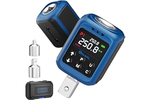 ALAIAL Digital Torque Adapter 1/2", 3.7-250.8 Ft-lb/5-340 Nm, Digital Torque Wrench Converter with ±2% Accuracy, Buzzer and LED Indicator, 2 Modes, 4 Units, 3/8'' & 1/4'' Adapters for Car, Moto