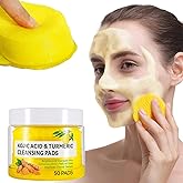Turmeric Face Scrub Cleansing Pads, Turmeric Glow Wash - Exfoliating Helps Balance Skin. (50 Pcs)
