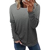 ONLYSHE Womens Crewneck Sweatshirt Casual Loose Fitting Tops Long Sleeve T Shirt