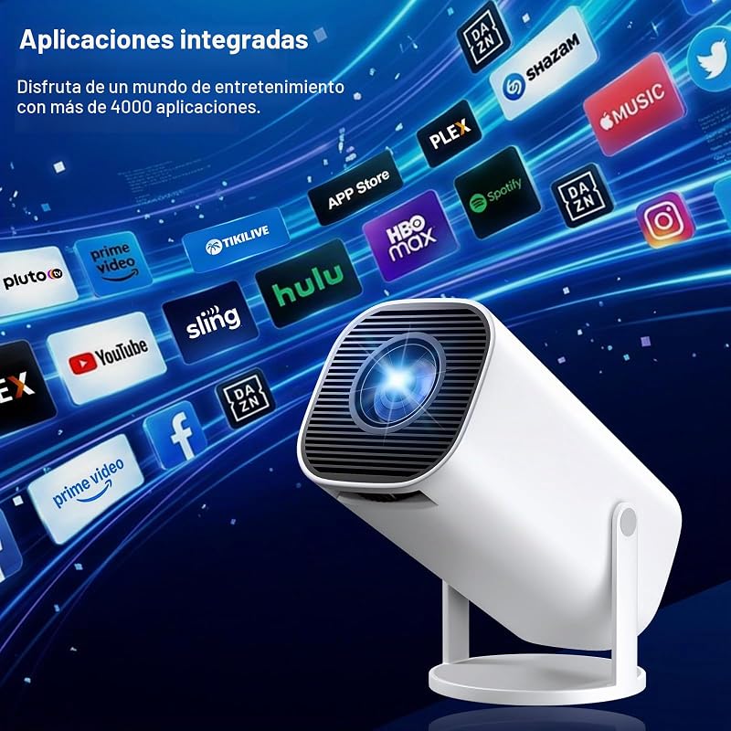 Proyector Portatil 4K Full HD 1080P Soporte, Mini Proyector