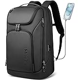 hk Business Smart Backpack for Men Anti-Theft for 17.3 Inch Laptop with USB Charging Port Water-Resistant Large Durable Compact 30L for Travel College Work-Black