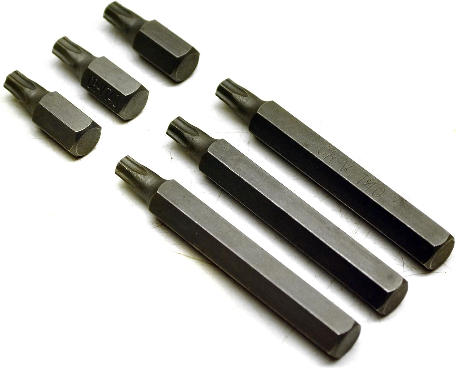 6pc T40 Torx Bit Set Long (75mm) and Short (30mm) AT081 Amazon.co.uk