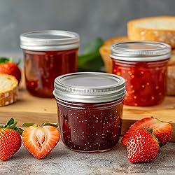 ComSaf Wide Mouth 8 oz Mason Jars with Lids, 6 Pcs