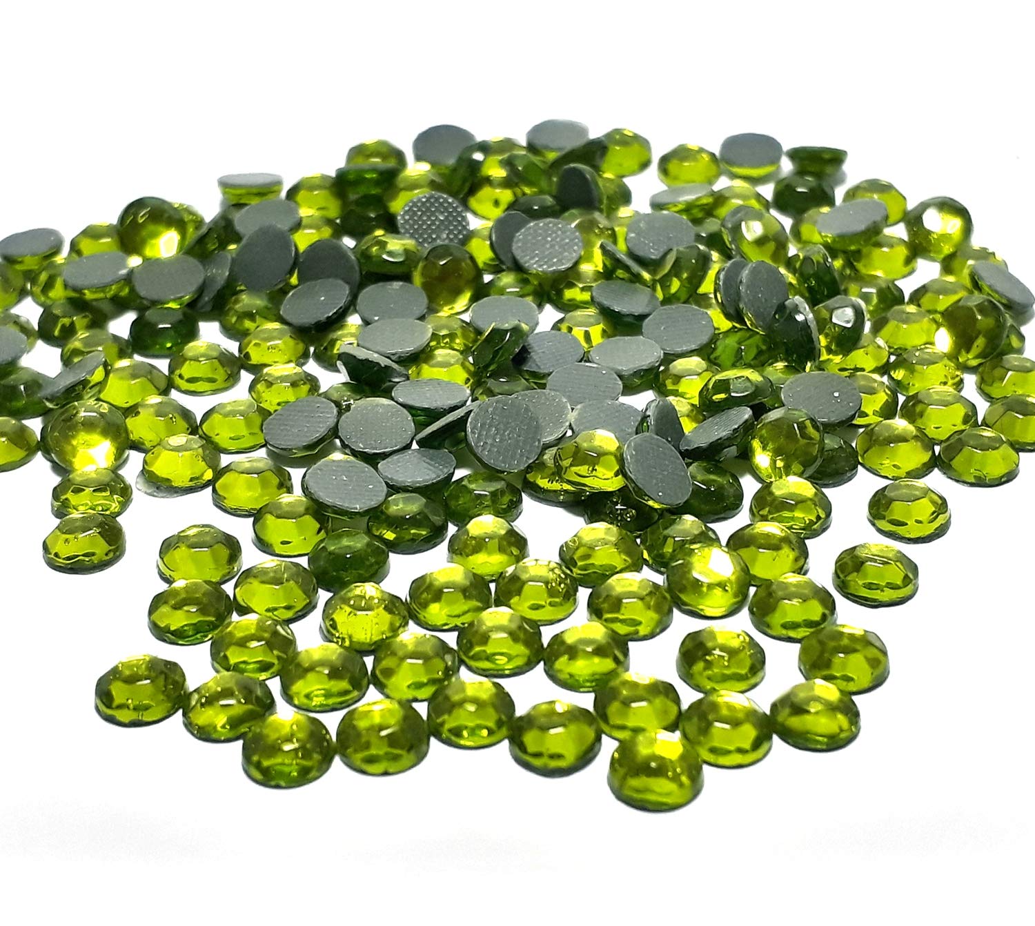Hot Fix 4 mm Glass Flat Back Rhinestones SS16 2880 Pieces Hotfix Stones Round Crystal Gemstones 3.4 ~ 4 mm (Green Peridot)