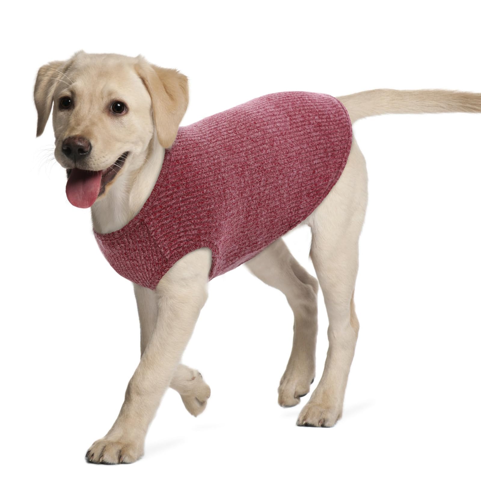 Hjumarayan Dog T Shirt - Summer Knitted Jumpers Soft Stretchy Clothes for Medium Dogs Shirts, Striped Tshirt for Slim English Bulldog, Puppy Labrador, Small Golden Retriever (Burgundy Red XXL)