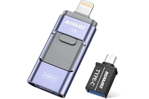 Flash Drive for iPhone 1TB, AUAMOZ USB Memory Stick Photo Stick External Storage Thumb Drive for iPhone iPad Android Computer (Light Blue)