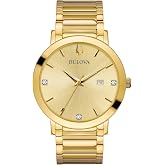 Bulova Men's 3-Hand Quartz Watch with Diamond Dial and Edge to Edge Crystal