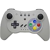 NEXiLUX Wireless Classic Pro Controller Gamepad Compatible with Nintendo Wii U, Gray