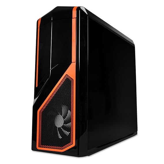 NZXT Phantom 410 Black with Orange Trim Mid Tower Gaming PC Case