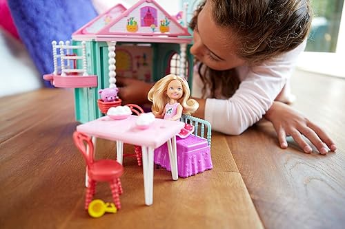 Barbie Club Chelsea Two-Story Playhouse Playset and Teddy Bear in
