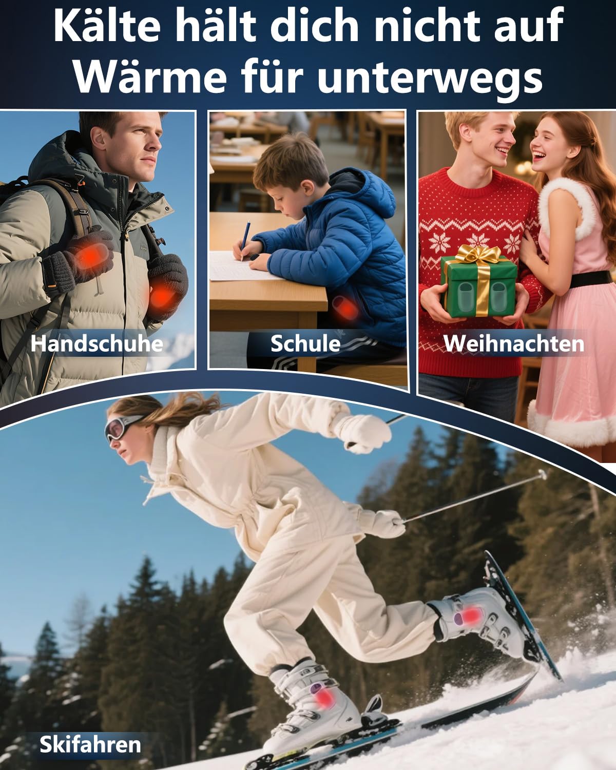 DDKJ Handwärmer Aufladbar 2 Pack 7000mAh - AI Magnetische Taschenwärmer USB mit LED-Display - Hand Warmers Elektrisch Beidseitig, Klein Hand Wärmer - Gifts für Outdoors, Jagd & Hiking - Dunkellila 7